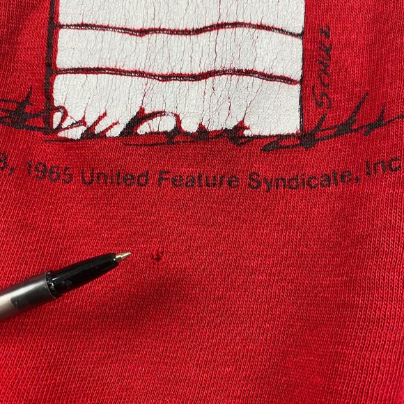 Vintage 70s Snoopy Peanuts Sweatshirt Small I'm Allergic To Morning Woodstock - Picture 6 of 16